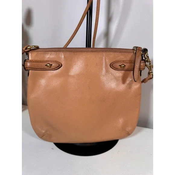 Coach Colette Tan Leather Crossbody Bag Python Stripe Gold Hardware 44808 - Picture 3 of 10